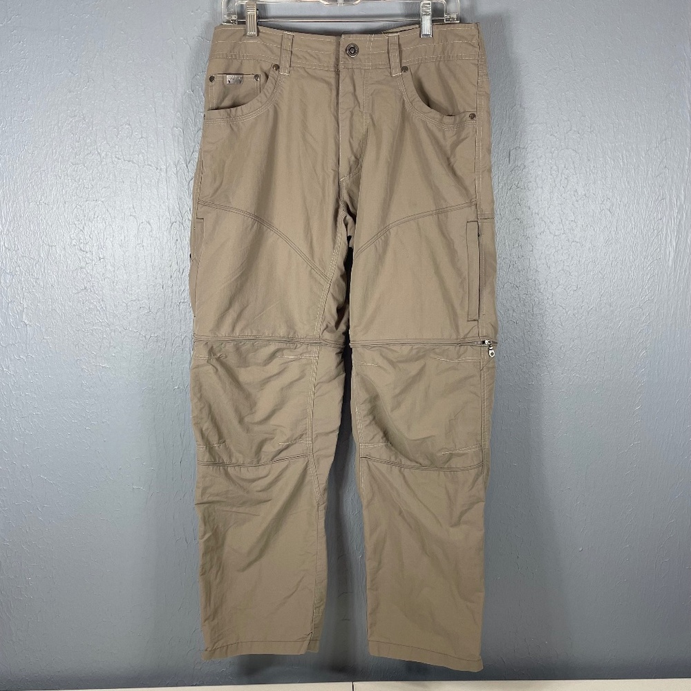 KUHL Liberator Convertible Mens 32 x 30 Zip Off Legs Khaki Beige Hiking Cargo